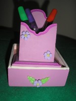 Set de escritorio con flores en porcelana fría